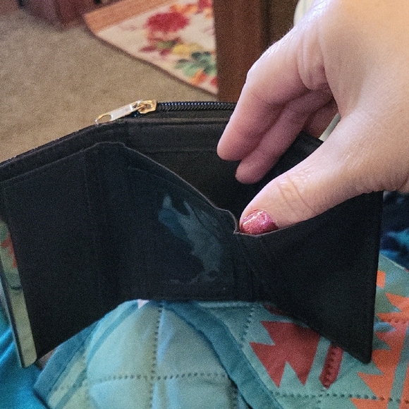 Black Woven Women's Wallet - Picture 3 of 4